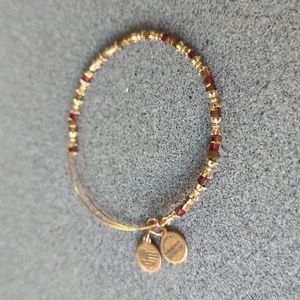 Alex and Ani Gold and Red Bead Bangle
